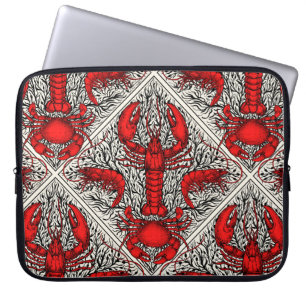Funda Para Portátil Crustáceo en rojo, negro y marfil