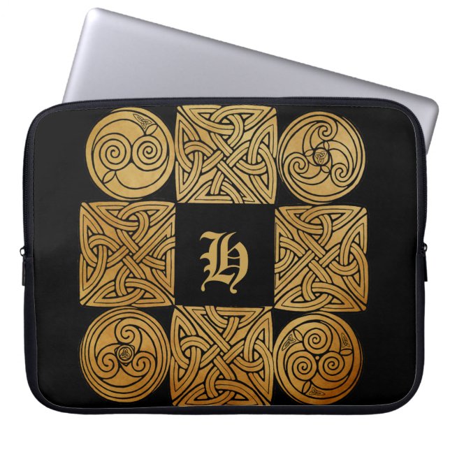 Funda Para Portátil Cruz Celta de Knotwork Personalizada (Frente)