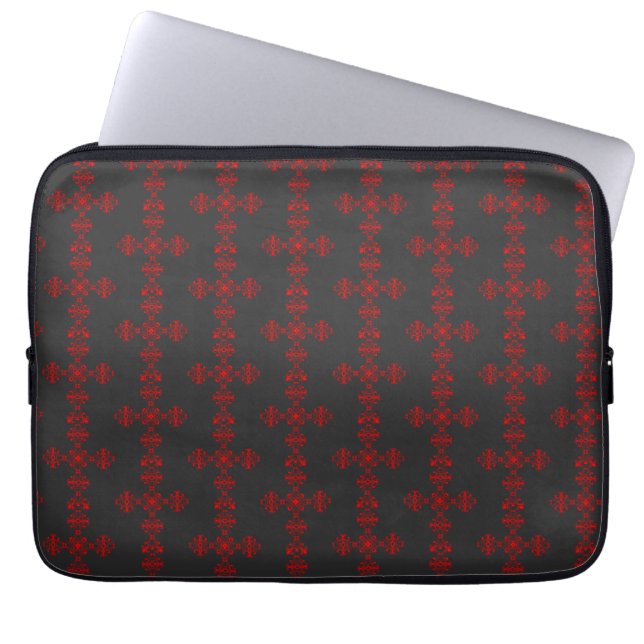 Funda Para Portátil Cruz con ornamento rojo (Frente)