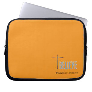 Funda Para Portátil Cruz Cristiana Cree Nombre Personalizado Damas