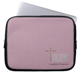 Funda Para Portátil Cruz Cristiana Cree Nombre Personalizado Damas