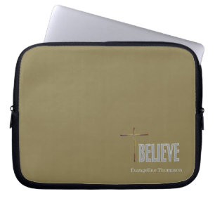 Funda Para Portátil Cruz Cristiana Cree Nombre Personalizado Señoras O