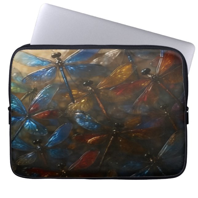 Funda Para Portátil Crystal Dragonflies Laptop Sleeve (Frente)