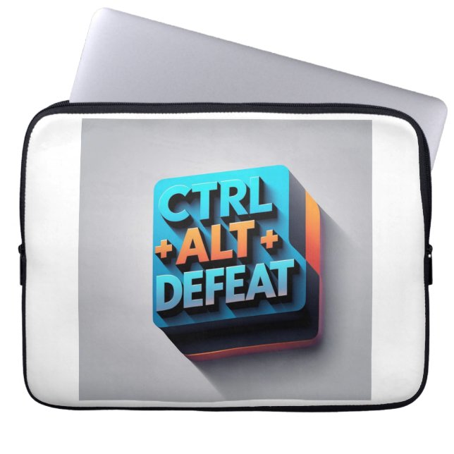 Funda Para Portátil "Ctrl+Alt+Derrota" con ironía (Frente)