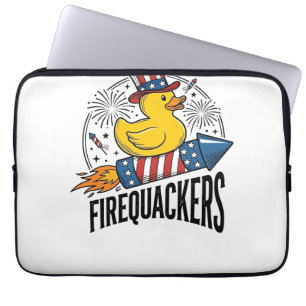 Funda Para Portátil Cuacufuegos Patriótico Pato Fuegos Artificiales Di