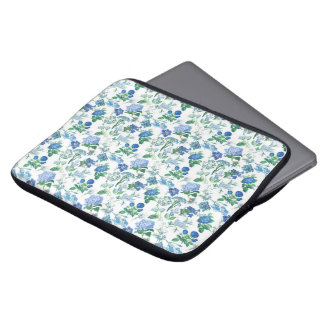 Funda Para Portátil Cuaderno de Flores Azules Vintage