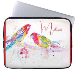 Funda Para Portátil Cuaderno de pintura de color acuático Red Rosella