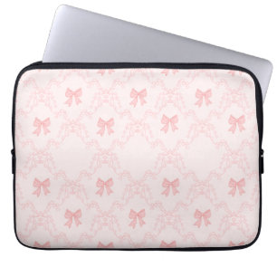 Funda Para Portátil Cuaderno Estético de Lazo Rosa – Diario Femenino y