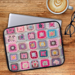 Funda Para Portátil Cuadrado de la Abuela de Ganchillo Realista
