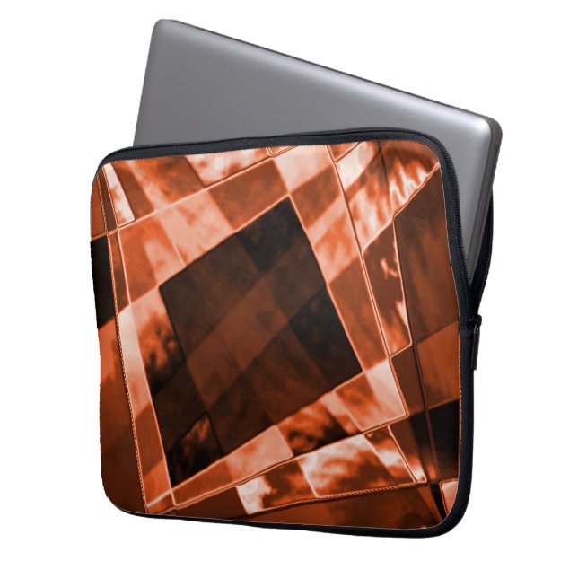 Funda Para Portátil Cuadrado y rectángulos inclinados rojizos (Anverso izquierdo)