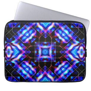 Funda Para Portátil Cuadrados azules con estilo acrílico gradiente, so