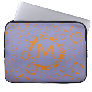 Funda Para Portátil Cuadrados de código digital de círculo púrpura Nar