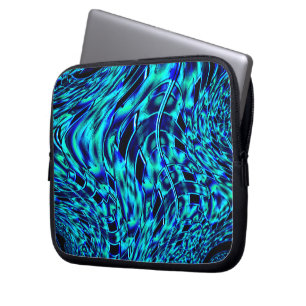 Funda Para Portátil Cuadrados espejados en imagen azul y verde