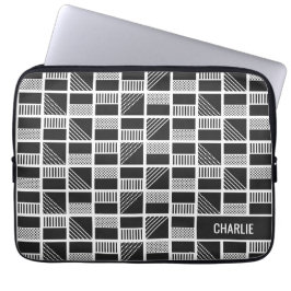 Funda Para Portátil Cuadrados geométricos personalizado en monograma