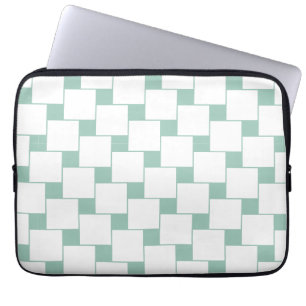 Funda Para Portátil Cuadrados trenzados divertidos Mint Green