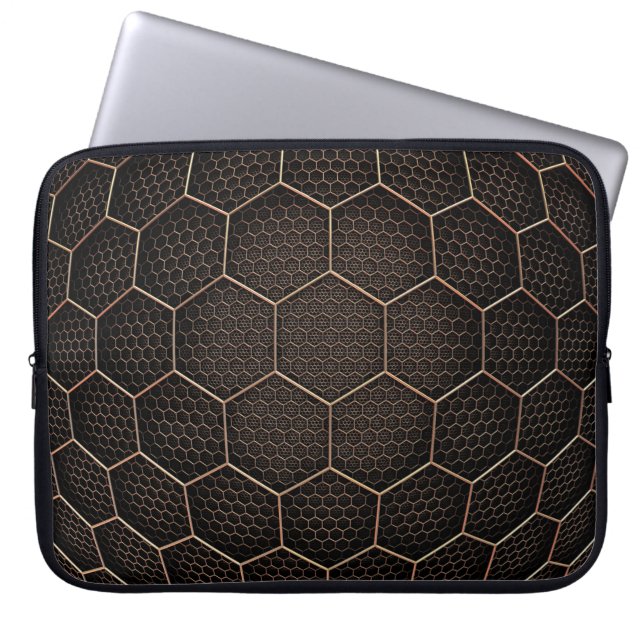 Funda Para Portátil Cuadrícula d hexagonal de textura de fondo (Frente)