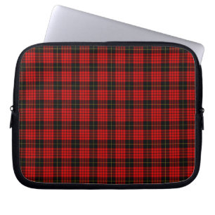 Funda Para Portátil Cuadro de Búfalo Tártano Rojo Negro Rústico