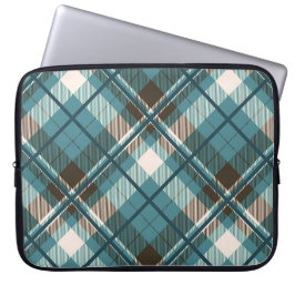 Funda Para Portátil Cuadros Azules Marrones