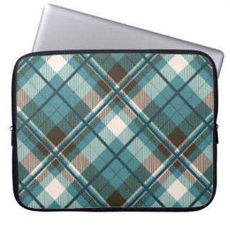 Funda Para Portátil Cuadros Azules Marrones