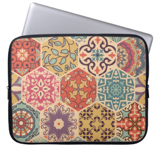 Funda Para Portátil Cuadros de mosaico de mosaicos de colores sin foco