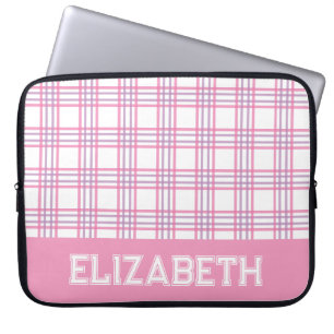 Funda Para Portátil Cuadros Modernos Preppy Varsity Fuente Rosa Purpur