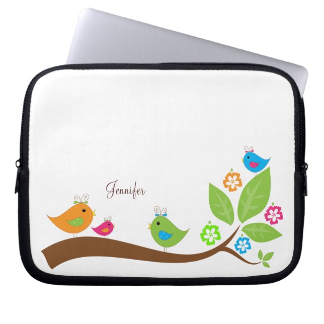 Funda Para Portátil Cuatro pequeños pájaros (Frente)