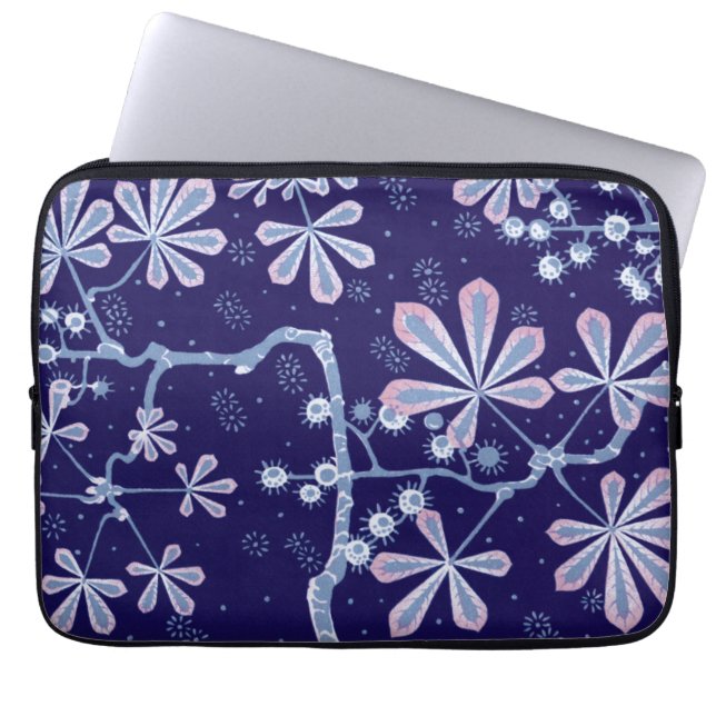 Funda Para Portátil Cubierta Damask Frost Flower Neoprene Laptop Sleev (Frente)