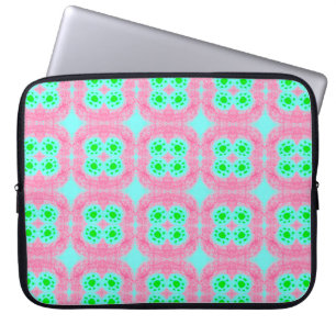 Funda Para Portátil Cubierta verde pastel, impresión tribal de ikat. E