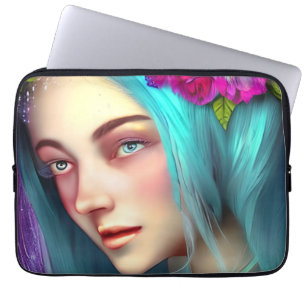 Funda Para Portátil Cuento de Hadas Azul Bonito Arte Etéreo