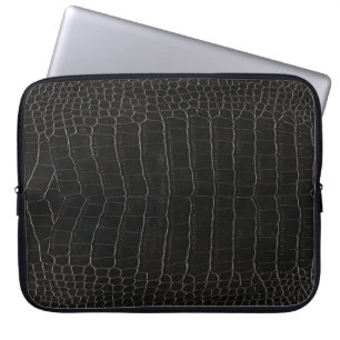 Funda Para Portátil Cuero de cocodrilo lujoso: textura textil.