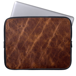 Funda Para Portátil Cuero de cuero marrón, textura, abstracto,acento