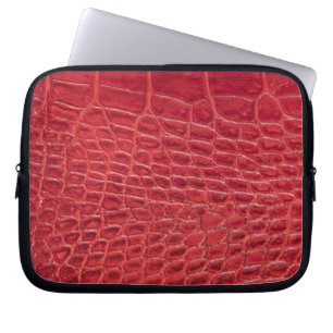 Funda Para Portátil Cuero falso rojo caimán