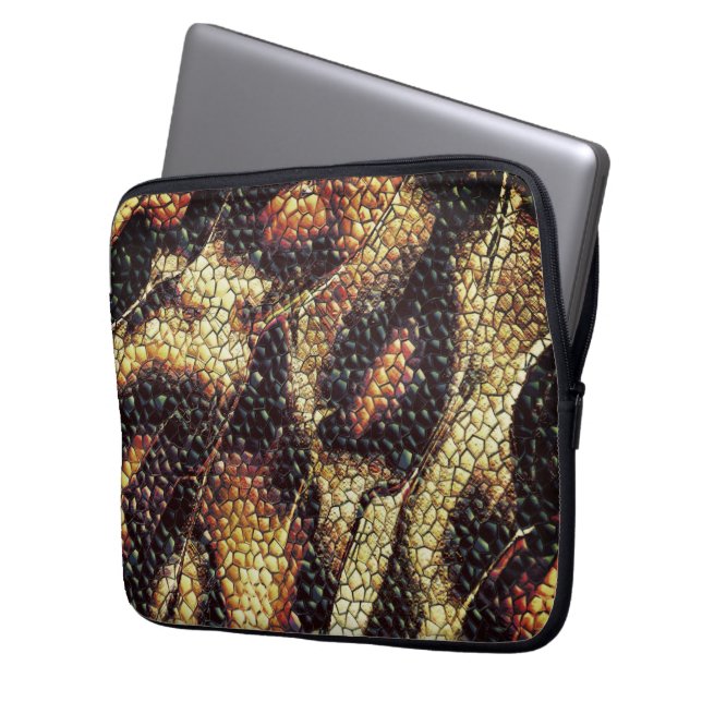 Funda Para Portátil ¿Cuero reptil con manchas amarillentas y marrones? (Anverso izquierdo)