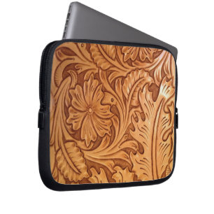 Funda Para Portátil Cuero rústico-marrón occidental