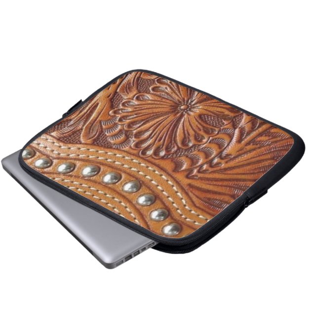 Funda Para Portátil cuero tachonado modelo del país occidental del (Inferior anverso)