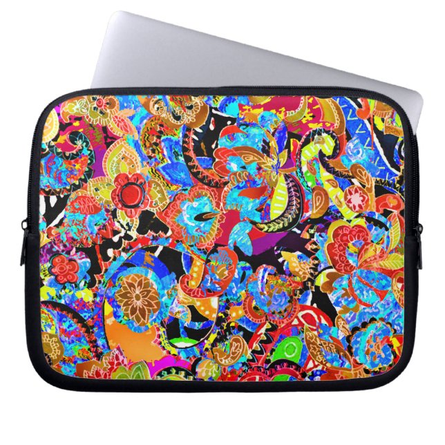 Funda Para Portátil Cuidados patrones de flores artísticas (Frente)