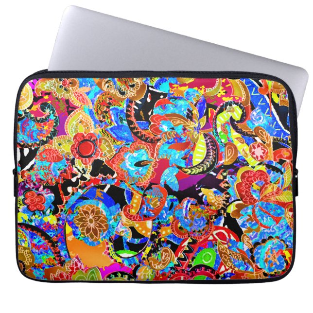 Funda Para Portátil Cuidados patrones de flores artísticas (Frente)