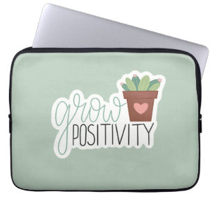 Funda Para Portátil Cultiva la Positividad - Diseño de Caligrafía Insp