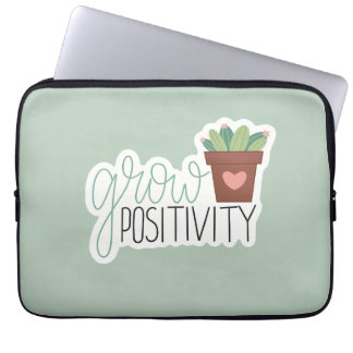 Funda Para Portátil Cultiva la Positividad - Diseño de Caligrafía Insp