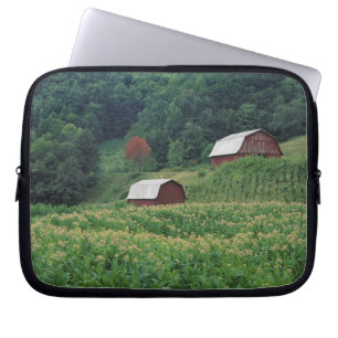 Funda Para Portátil Cultivo de tabaco y par de graneros de tabaco rojo