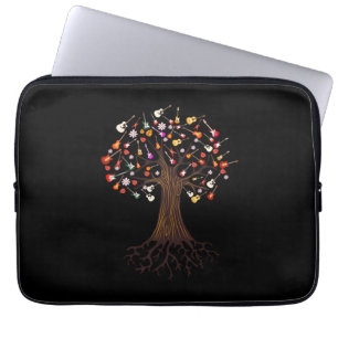 Funda Para Portátil Cumpleaños de Guitarista Árbol