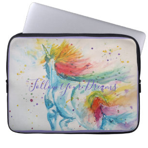 Funda Para Portátil Cumpleaños de la pintura de color de agua de unico