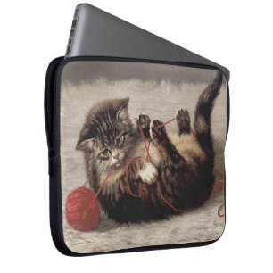 Funda Para Portátil Cuna de gato, bola de yarn de gato