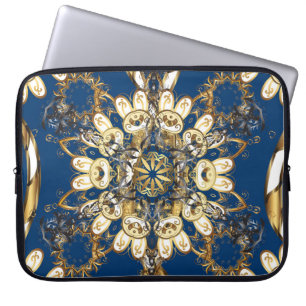 Funda Para Portátil Curlos dorados, patrón de cosecha oriental.