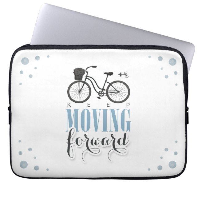 Funda Para Portátil Curte Motivational Keep Moving Avance con la bicic (Frente)