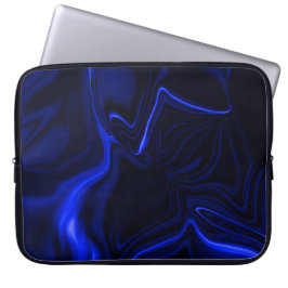 Funda Para Portátil Curvas azuis em imagem azul escura.
