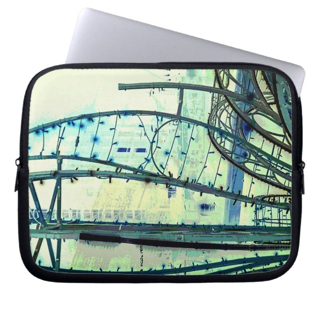 Funda Para Portátil Curvas azules (Frente)