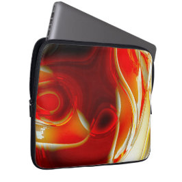 Funda Para Portátil Curvas circulares de vidrio transparente en rojo