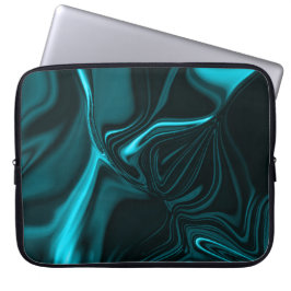 Funda Para Portátil Curvas en azul turquesa oscuro, cielo profundo o c