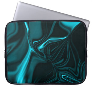 Funda Para Portátil Curvas en azul turquesa oscuro, cielo profundo o c